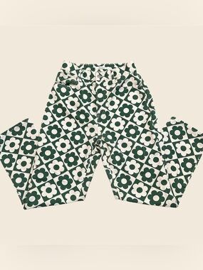 Green Flower Jeans